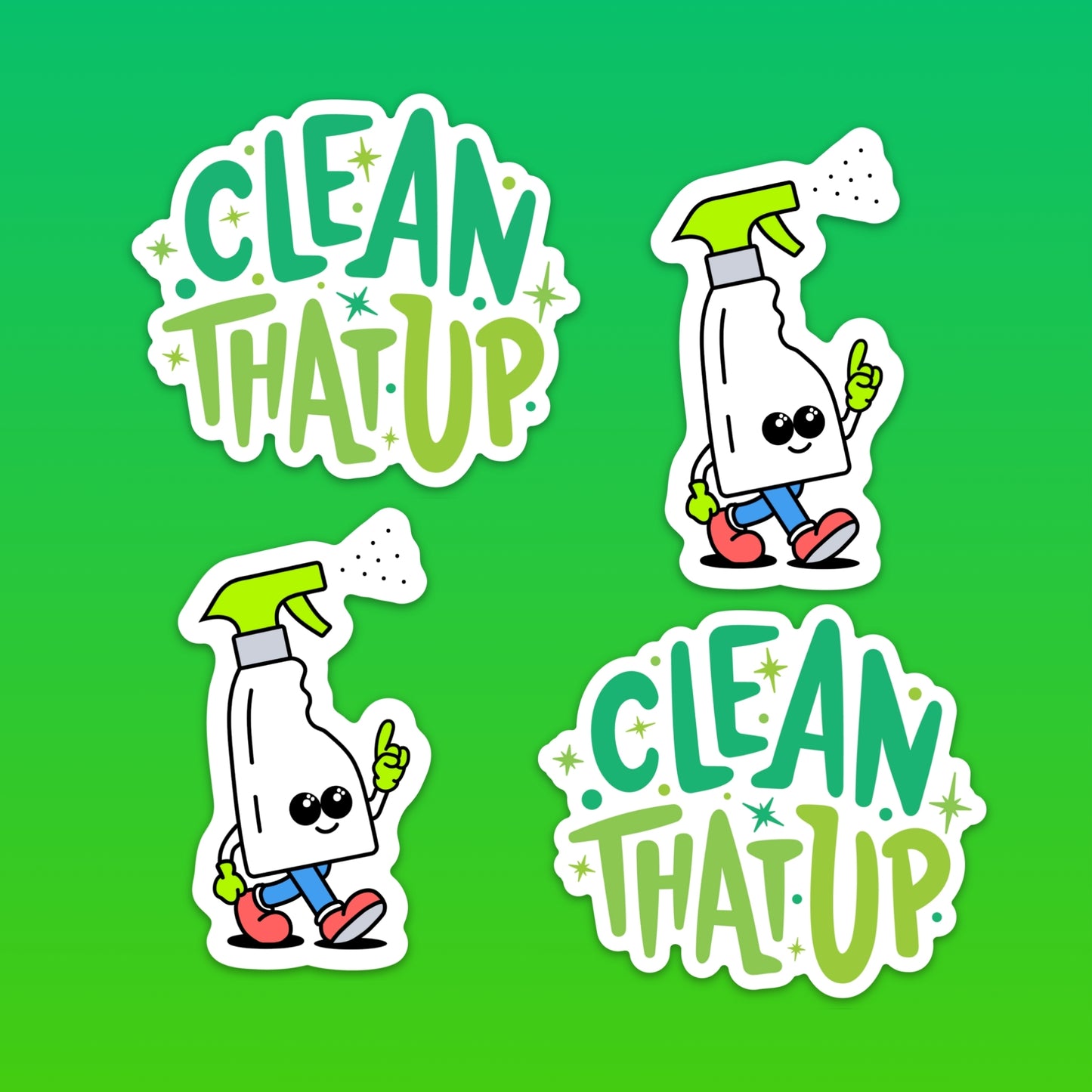 Clean That Up Branded Sticker 4-Pack