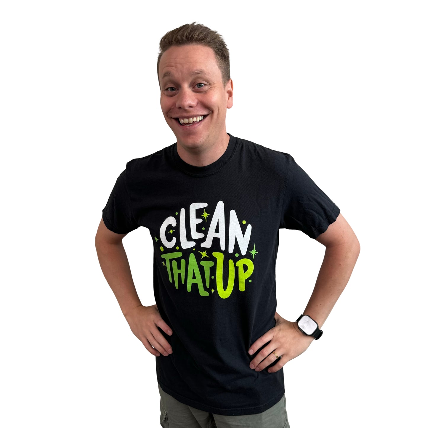 Wearing Clean That Up Logo Shirt Size Medium